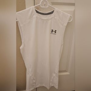 White Under Armour Muscle Tee